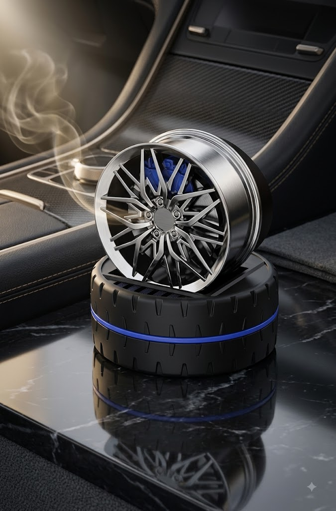 Solar Alloy Car Perfume – Revolving Dashboard Fragrance Diffuser